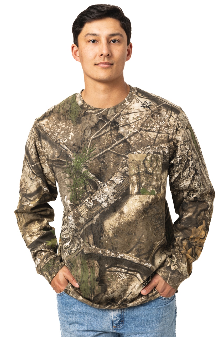 Realtree Men's Long Sleeve Cotton Pocket Shirt | APX