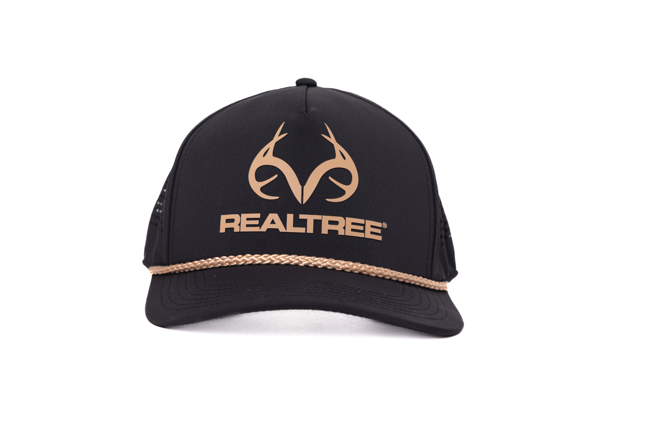 Center Stage Realtree Antler Logo Black Rope Hat
