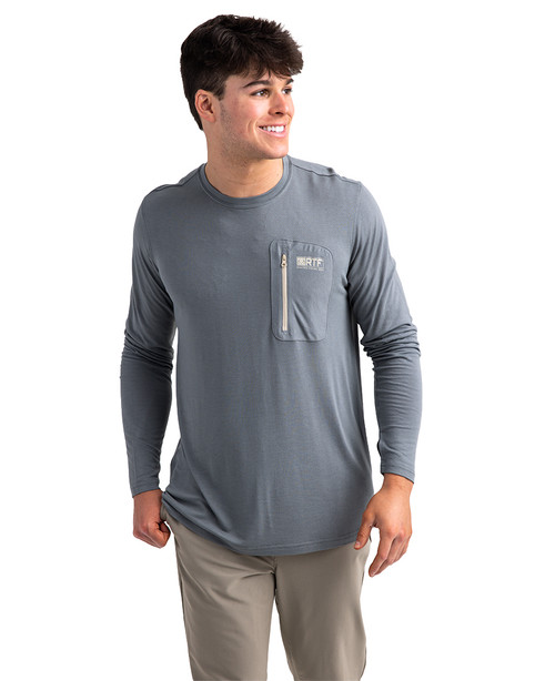 Realtree Men's Long Sleeve Fishing Guide Shirt - Sleet Gray - L Each