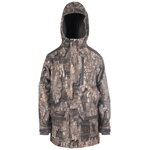 Gander Mountain Real Tree Camping Camo Hooded Zip PVC Rain Jacket Youth  Kids XL