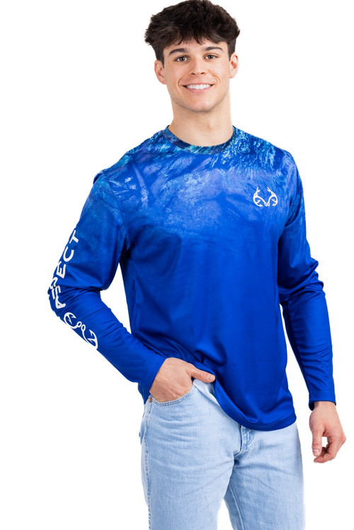 Realtree Men's Mirage Performance Hybrid Fishing Shorts Aspect Flex Blue  Size 3X