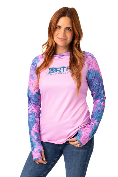 Fishing Pink Hooded Shirt | Xtreme for Women's, Size XL from Realtree