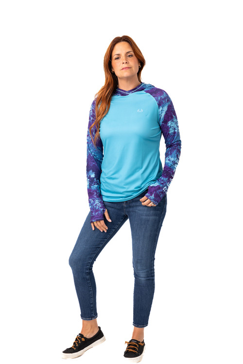 Realtree, Tops, Realtree Womens Long Sleeve Aqua And Gray Tee Size S