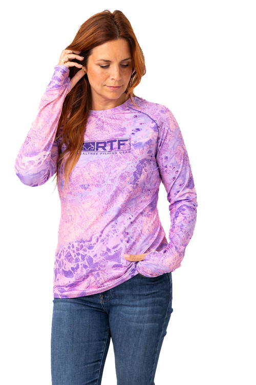 Realtree Fishing Women's Crew Neck Purple Long Sleeve Shirt | WAV3