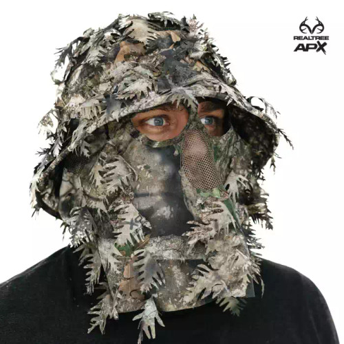 帽子 moka Black Eye Patch REALTREE CAMO QuikCamo Unisex 2-in-1 Leafy Hunting Face Mask and Bucket Hat