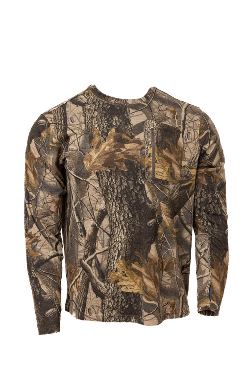 Timber Pattern Shirts Men's Bamboo Long Sleeve Crew Neck Camo Shirt | Realtree Hardwoods