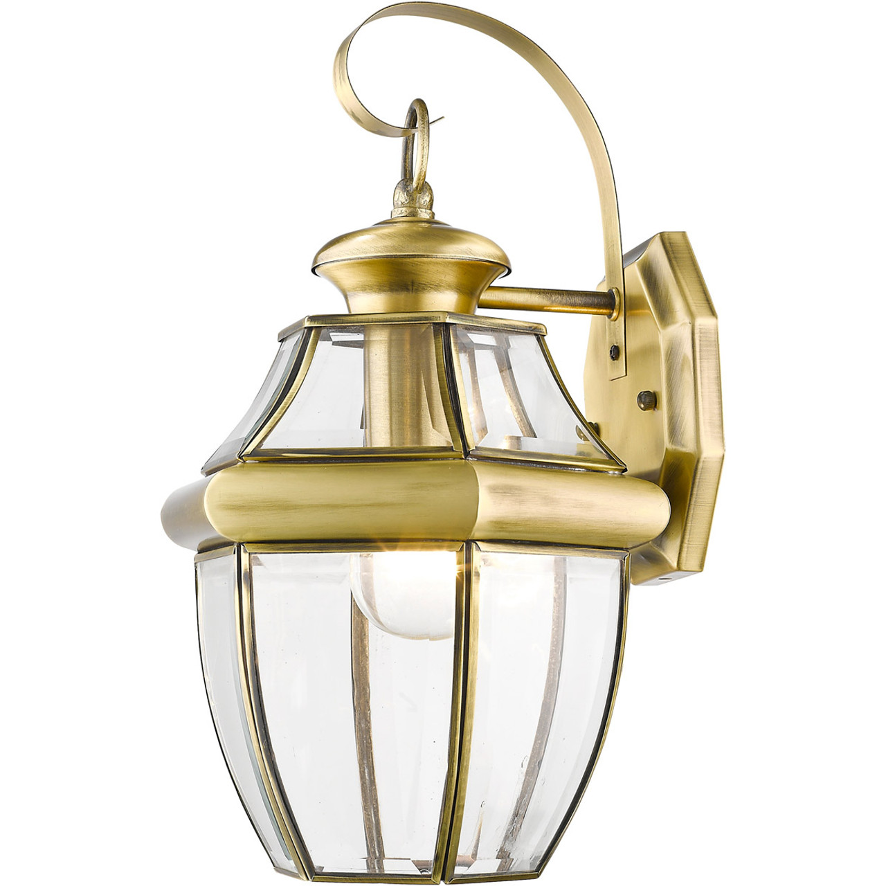 Livex Lighting Monterey Collection Light AB Outdoor Wall Lantern in Antique  Brass 2151-01