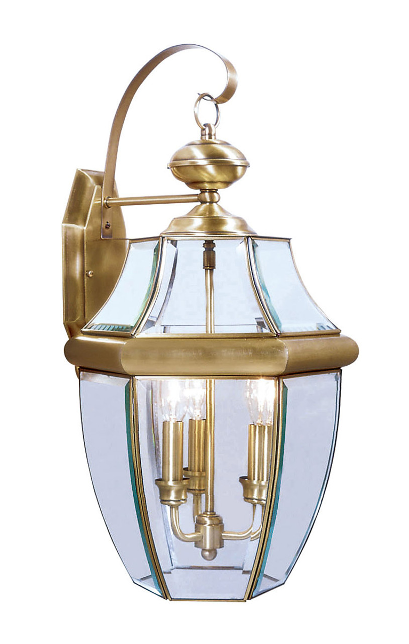 Livex Lighting Monterey Collection Light AB Outdoor Wall Lantern in Antique  Brass 2351-01
