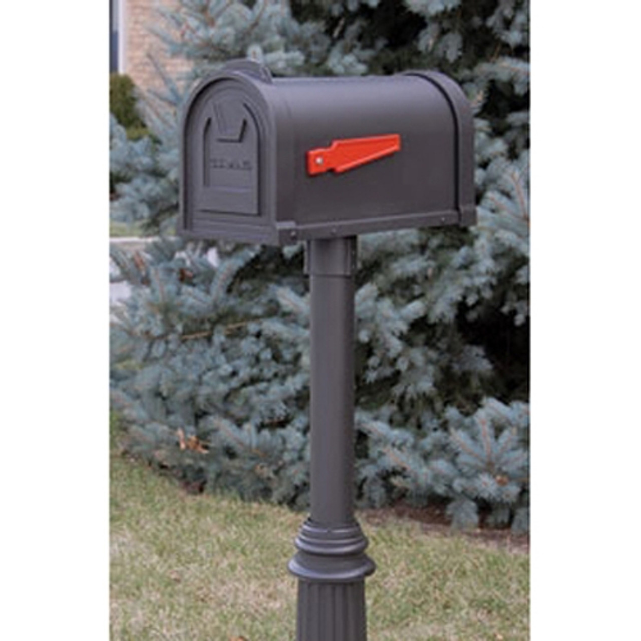Post Box Wall Mounted Small Oval Design Mail Letter Box Grey