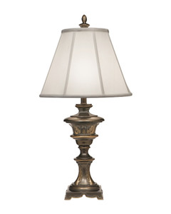 Stiffel Ivory Shadow Antique Brass Table Lamp 