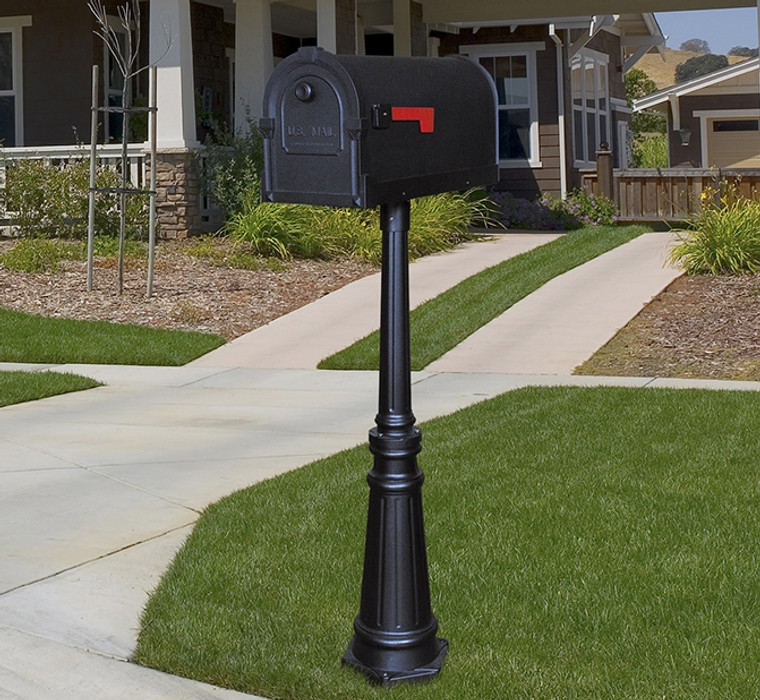 Special Lite Savannah Curbside Mailbox with Tacoma Mailbox Post Unit SCS-1014_SPK-591-BL