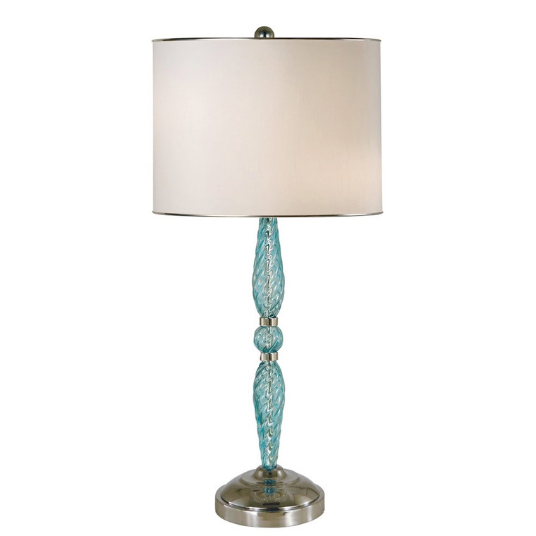 Thumprints Juliet Table Lamp in Translucent Turquoise / Polished Nickel