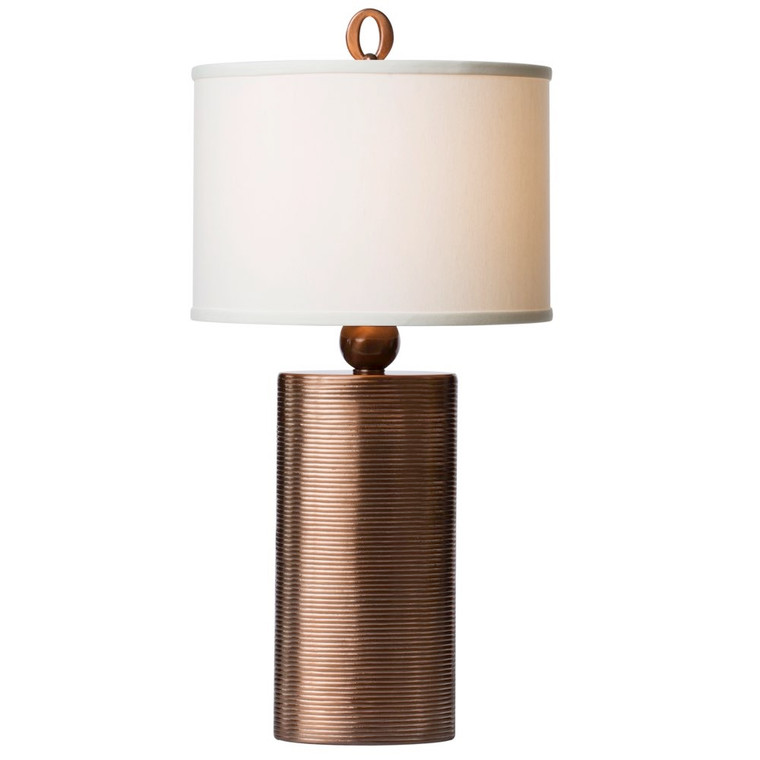 Thumprints Mirage- Off White Shade  Table Lamp in Copper