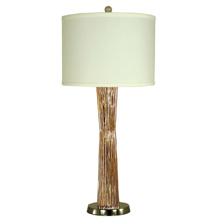 Thumprints Olympia Table Lamp in Copper with Polished Nickel