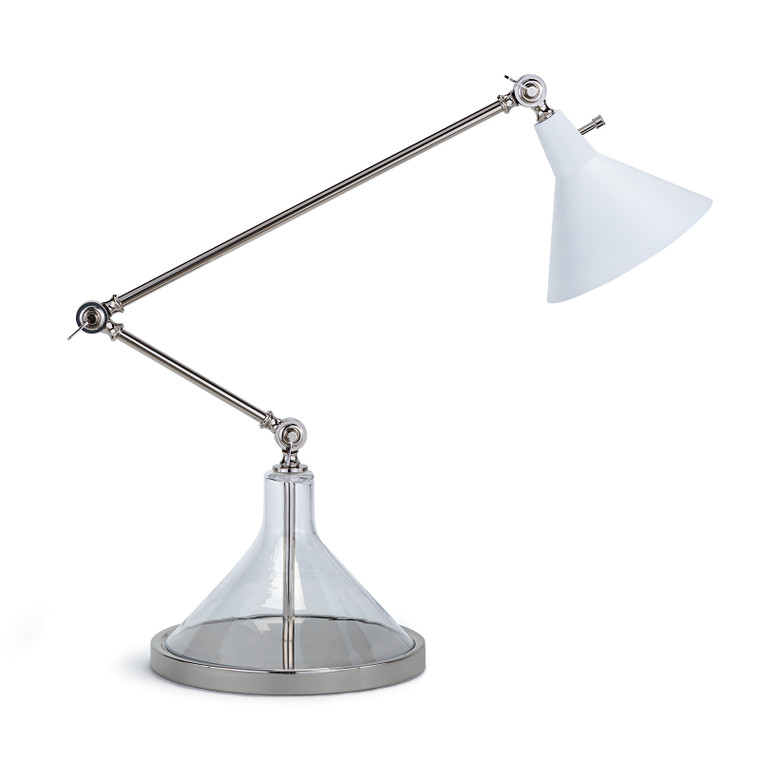 Coastal Living Ibis Task Lamp (Polished Nickel and White) 13-1024PNWT