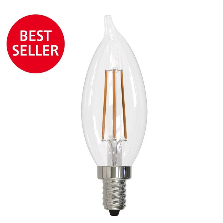 Bulbrite: 776628-1 LED Filaments: Bright & Warm Fully Compatible Dimming, Clear Watts: 5 - LED5CA10/27K/FIL/E12/3 (1 Pack)
