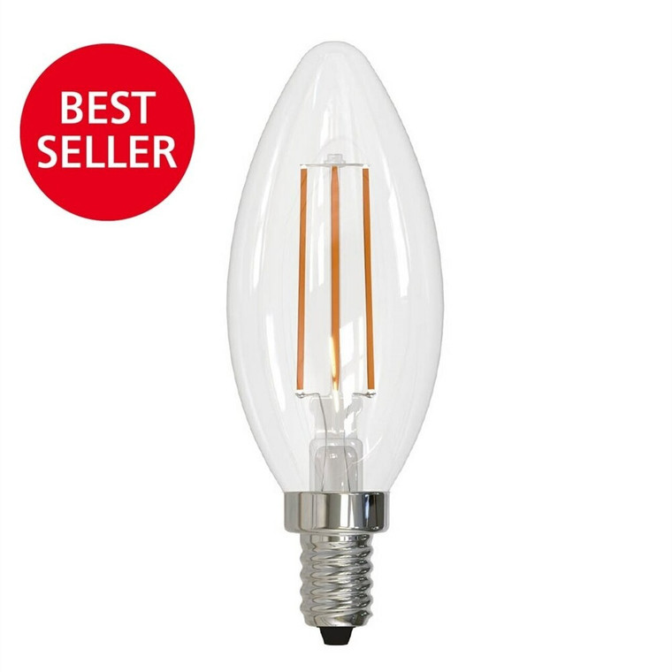 Bulbrite: 776626-1 LED Filaments: Bright & Warm Fully Compatible Dimming, Clear Watts: 5 - LED5B11/27K/FIL/E12/3 (1 Pack)