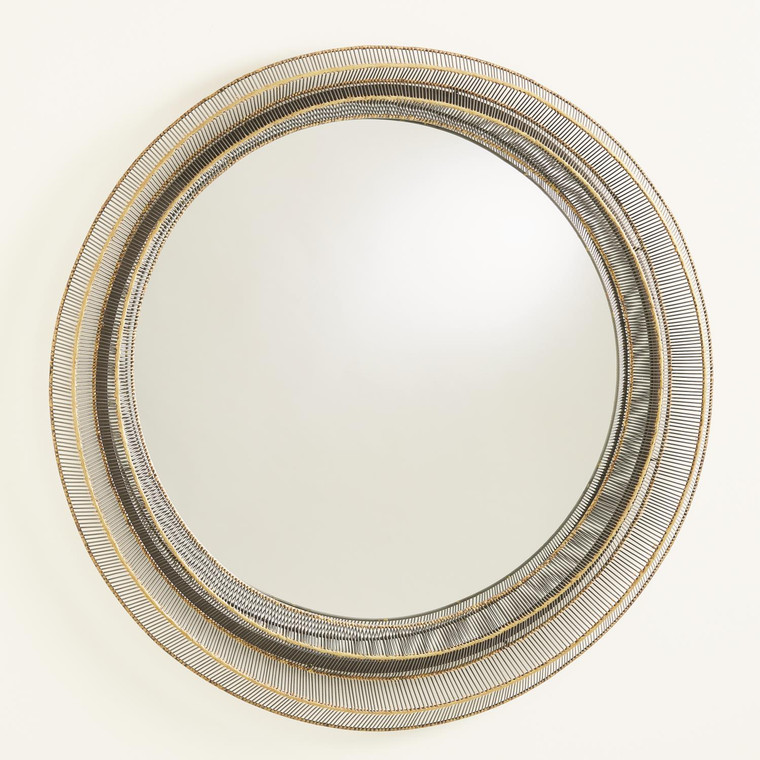 Global Views Wire Ribbon Mirror Natural Iron/Brass Braising 7.91032