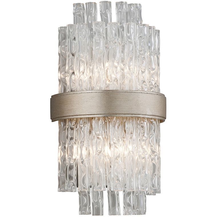 Corbett Lighting Chime Wall Sconce in Silver Leaf Polished Stainless 204-12