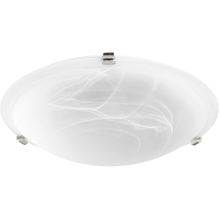 Quorum Ceiling Mount in Polished Nickel with Faux Alabaster 3000-16-62