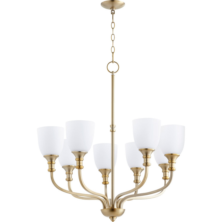 Quorum Richmond Chandelier in Aged Brass 6811-8-80