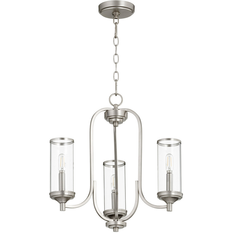 Quorum Collins Chandelier in Satin Nickel 6044-3-65