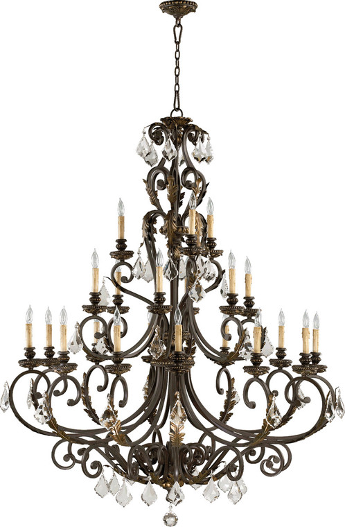 Quorum Rio Salado Chandelier in Toasted Sienna With Mystic Silver 6157-21-44
