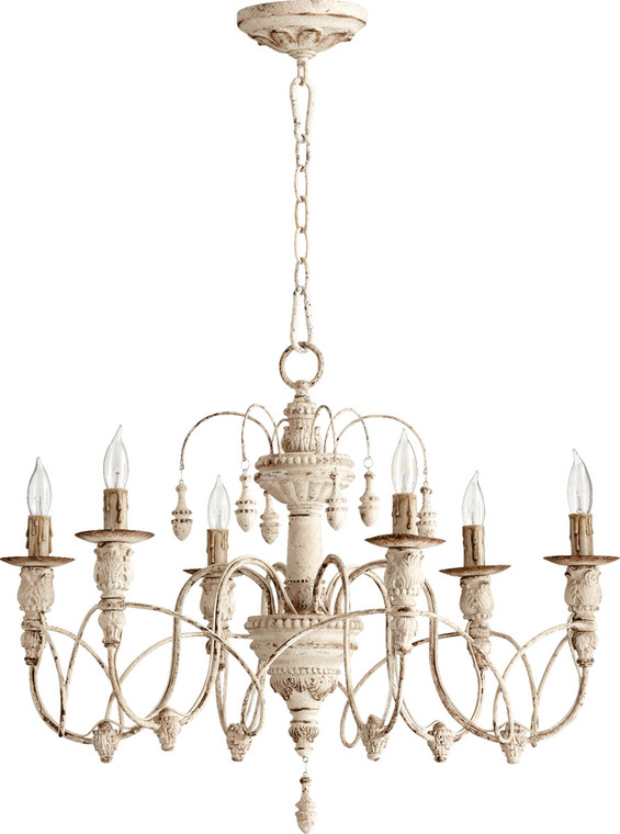 Quorum Salento Chandelier in Persian White 6016-6-70