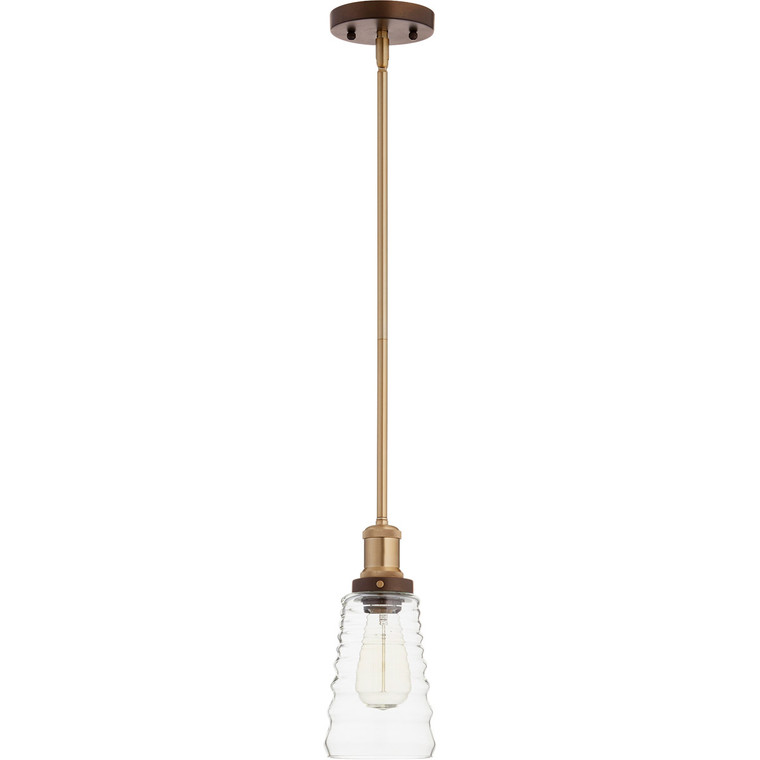 Quorum Pendant in Aged Brass with Oiled Bronze 879-8086