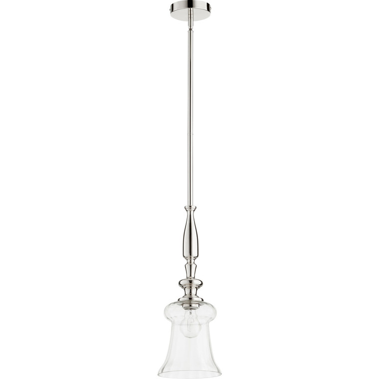 Quorum Pendant in Polished Nickel with Clear 883-62