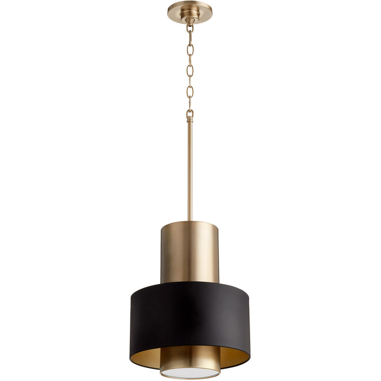 Quorum Pendant in Noir / Aged Brass 8011-6980