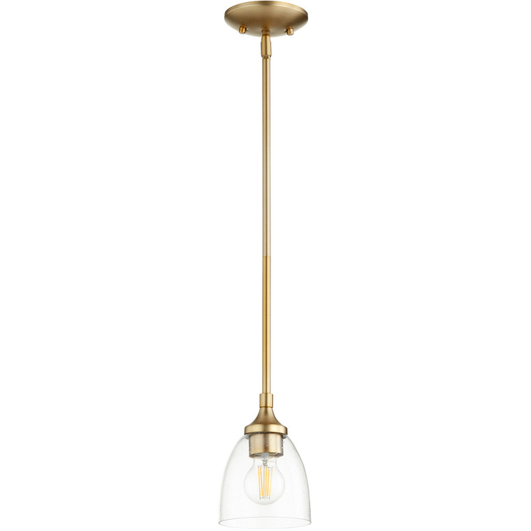 Quorum Enclave Pendant in Aged Brass with Clear/Seeded 3059-280