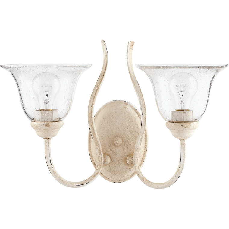 Quorum Spencer Wall Mount in Persian White with Clear/Seeded 5510-2-170