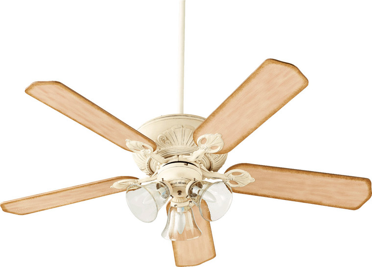 Quorum Chateaux Uni-Pack Ceiling Fan in Persian White with Clear/Seeded 78525-1970