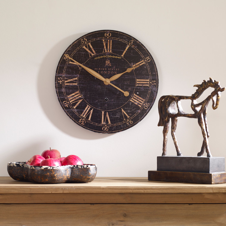 Uttermost Bond Street 18" Black Wall Clock 06029