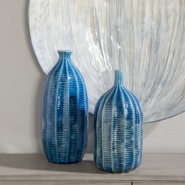 Uttermost Bixby Blue Vases, S/2 17719