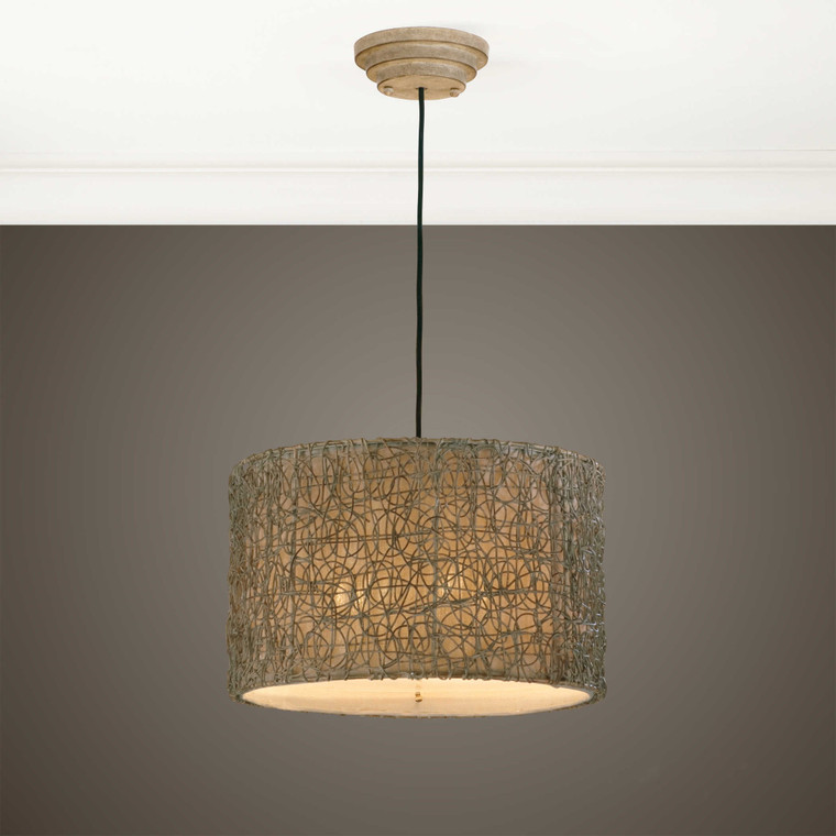 Uttermost Knotted Rattan Light Drum Pendant 21105