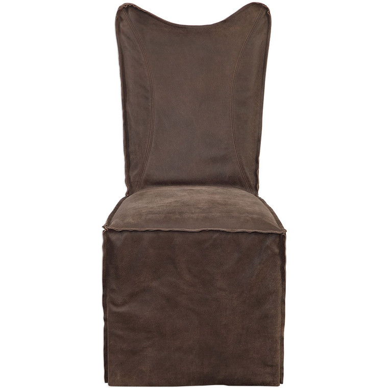 Uttermost Delroy Armless Chairs Chocolate Set Of 2 23469-2
