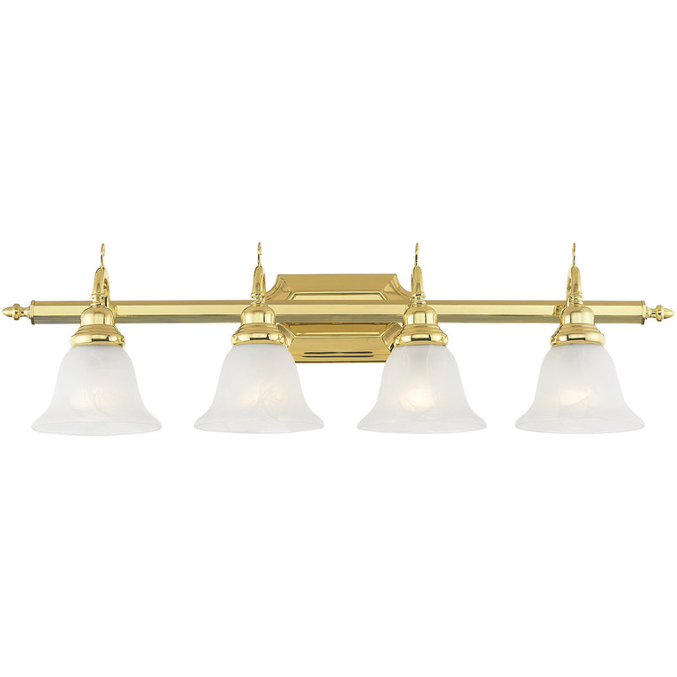 Livex Lighting French Regency Collection 4 Light Polished Brass Bath Light in Polished Brass 1284-02