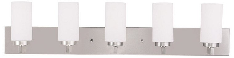 Livex Lighting West Lake Collection 5 Light Brushed Nickel Bath Light in Brushed Nickel 16375-91