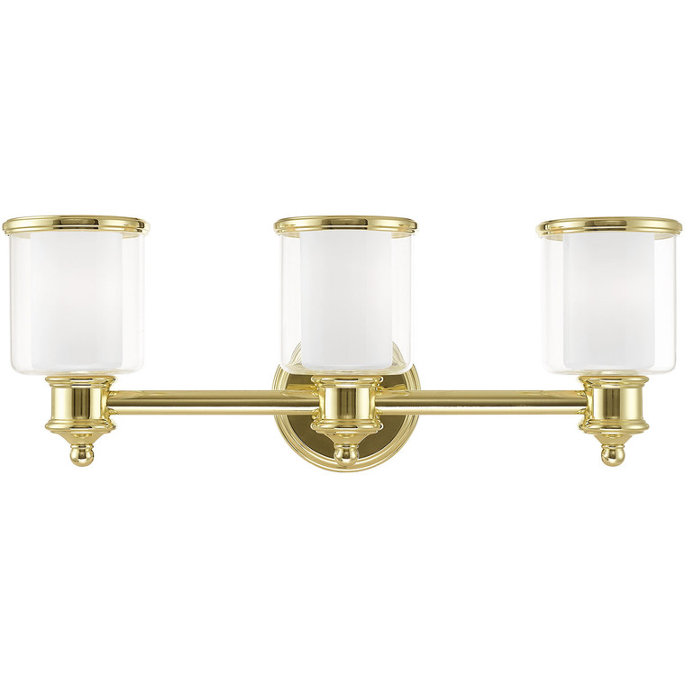 Livex Lighting Middlebush Collection 3 Lt Polished Brass Bath Vanity in Polished Brass 40213-02