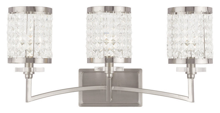Livex Lighting Grammercy Collection 3 Light Brushed Nickel Bath Light in Brushed Nickel 50563-91