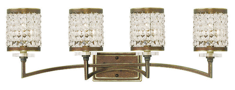 Livex Lighting Grammercy Collection 4 Light Palacial Bronze Bath Light in Hand Painted Palacial Bronze 50564-64