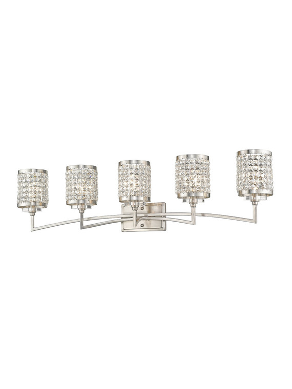 Livex Lighting Grammercy Collection 5 Light Brushed Nickel Bath Light in Brushed Nickel 50565-91
