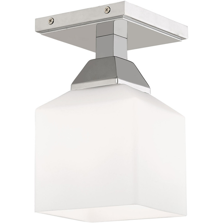 Livex Lighting Aragon Collection 1 Lt Polished Chrome Ceiling Mount in Polished Chrome 10280-05