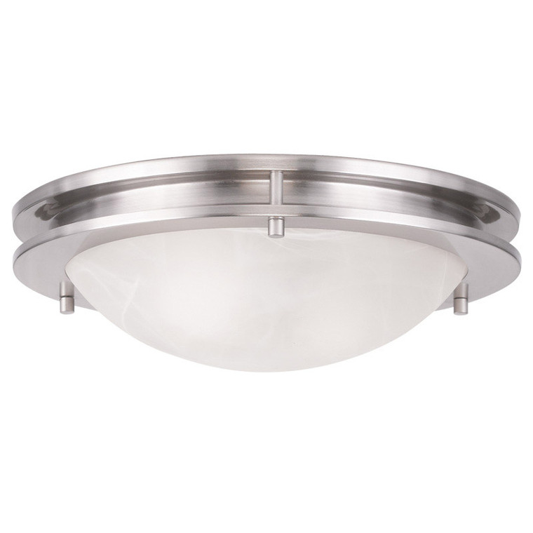 Livex Lighting Ariel Collection 2 Light Brushed Nickel Ceiling Mount in Brushed Nickel 7058-91