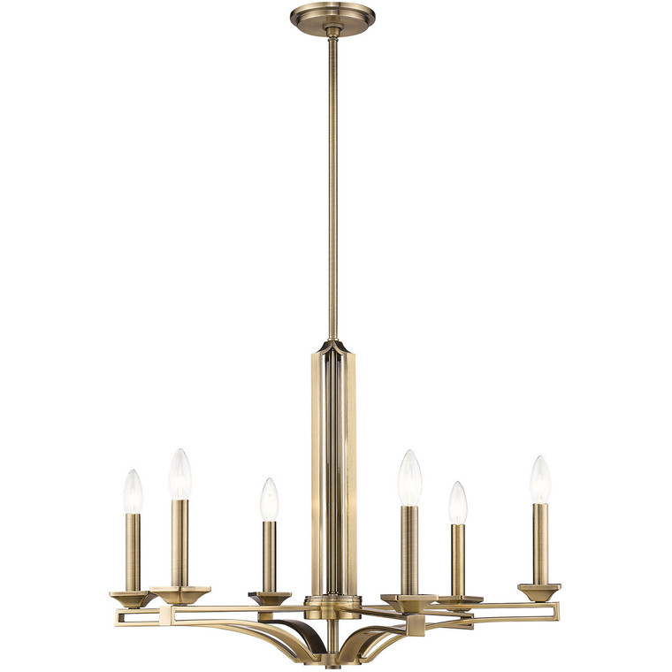 Livex Lighting Trumbull Collection 6 Lt AB Chandelier in Antique Brass 40056-01