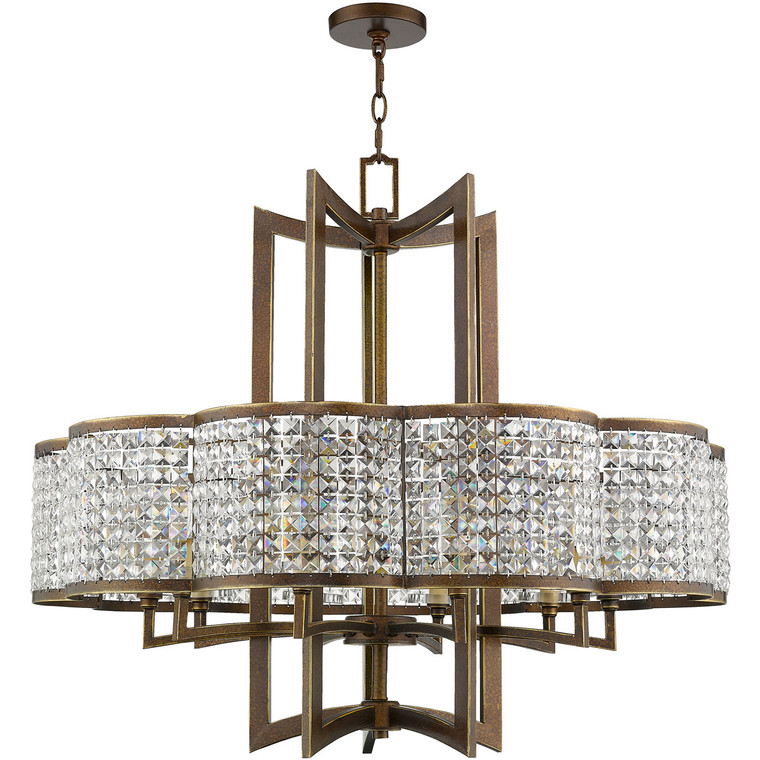 Livex Lighting Grammercy Collection 10 Light Palacial Bronze Chandelier in Hand Painted Palacial Bronze 50579-64