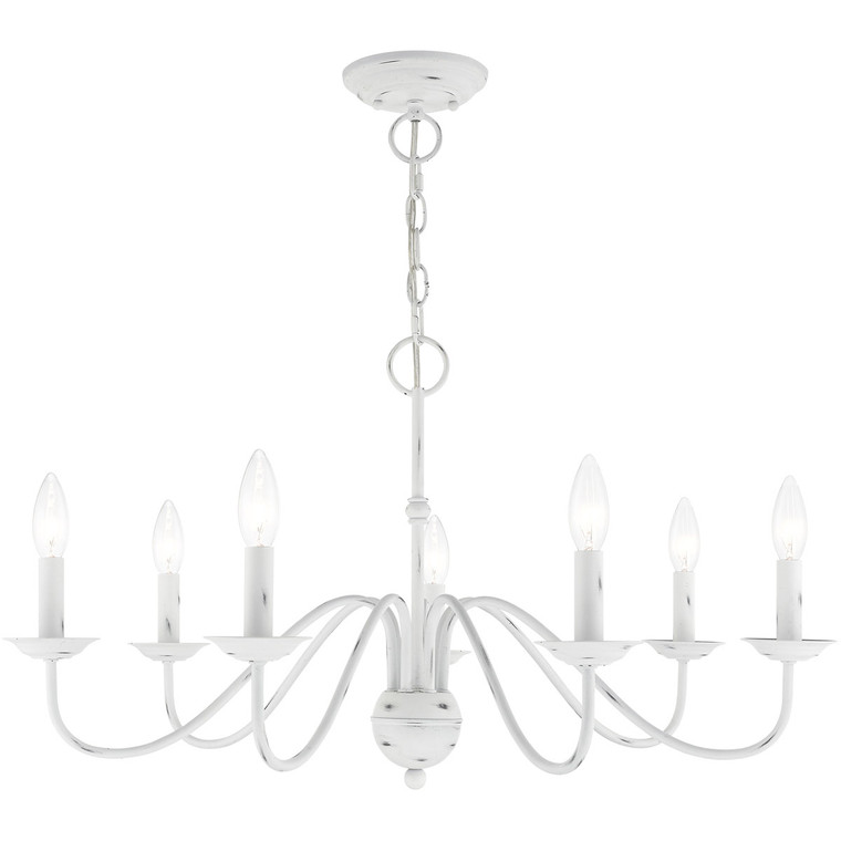 Livex Lighting Windsor Collection 7 Lt Antique White Chandelier in Antique White 52167-60