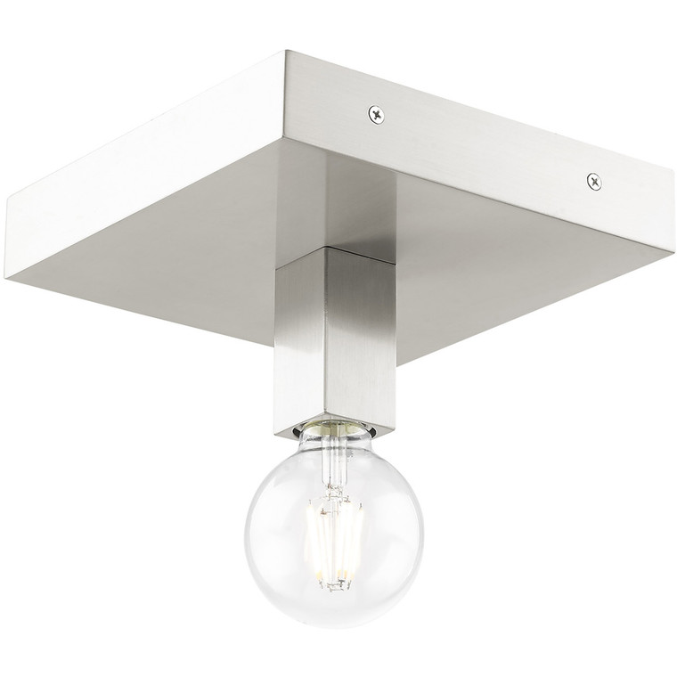 Livex Lighting Solna Collection 1 Lt Brushed Nickel Ceiling Mount in Brushed Nickel 49210-91